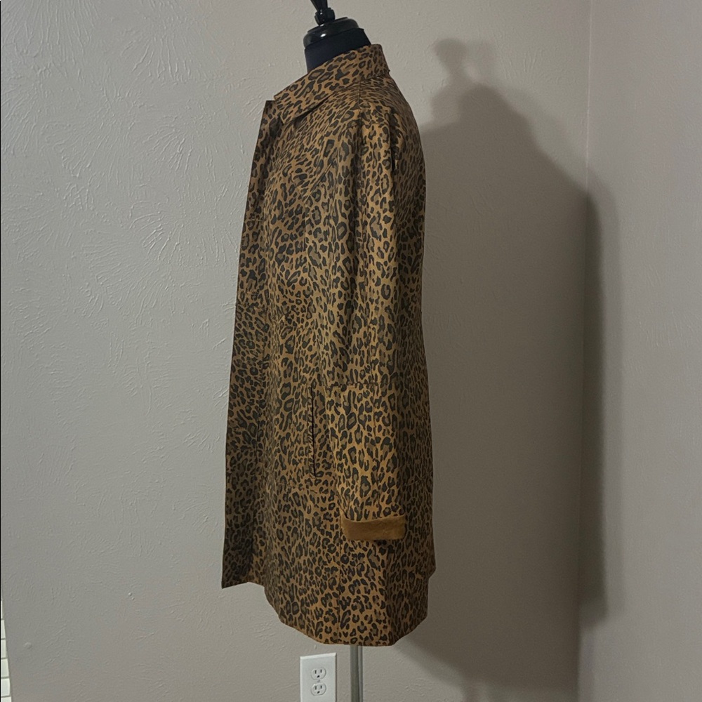 Leopard/tan suede reversible long coat - Picture 4 of 6
